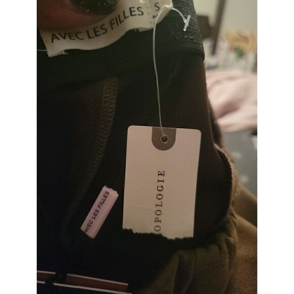 Anthropologie Avec Les Filles Slit-Front Sueded Moss Leggings Pants NWT Size S - Picture 4 of 9